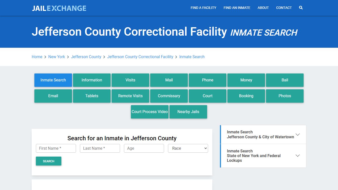 Jefferson County Correctional Facility Inmate Search - Jail Exchange